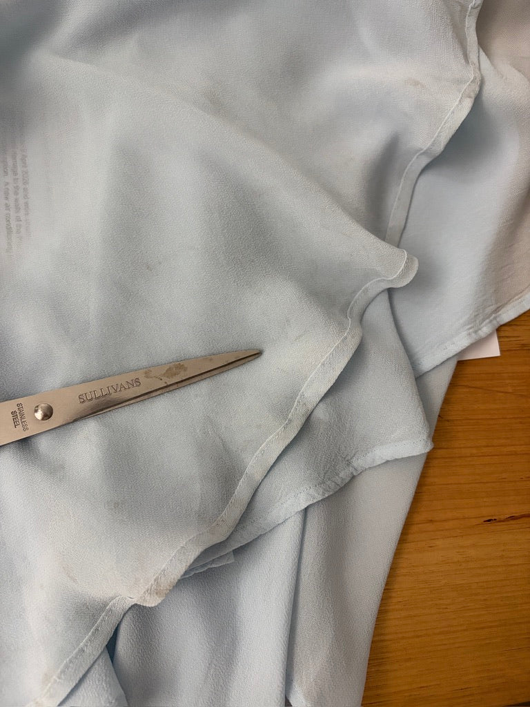 Vintage 90s Ghost baby blue backless evening dress