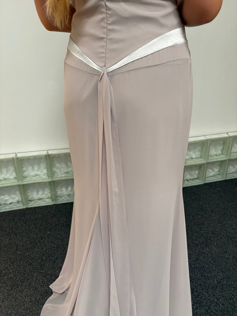 Vintage y2k Vera Wang lavender grey slip gown own with satin trim