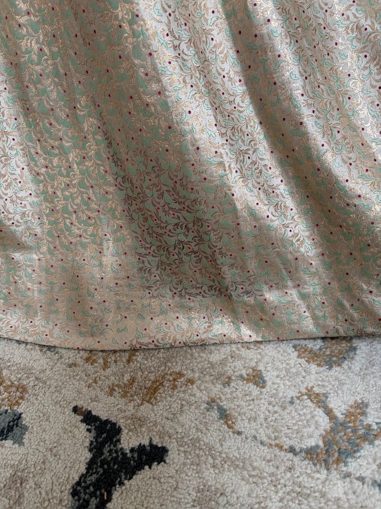 Vintage 50s gold brocade strapless evening gown with jacket
