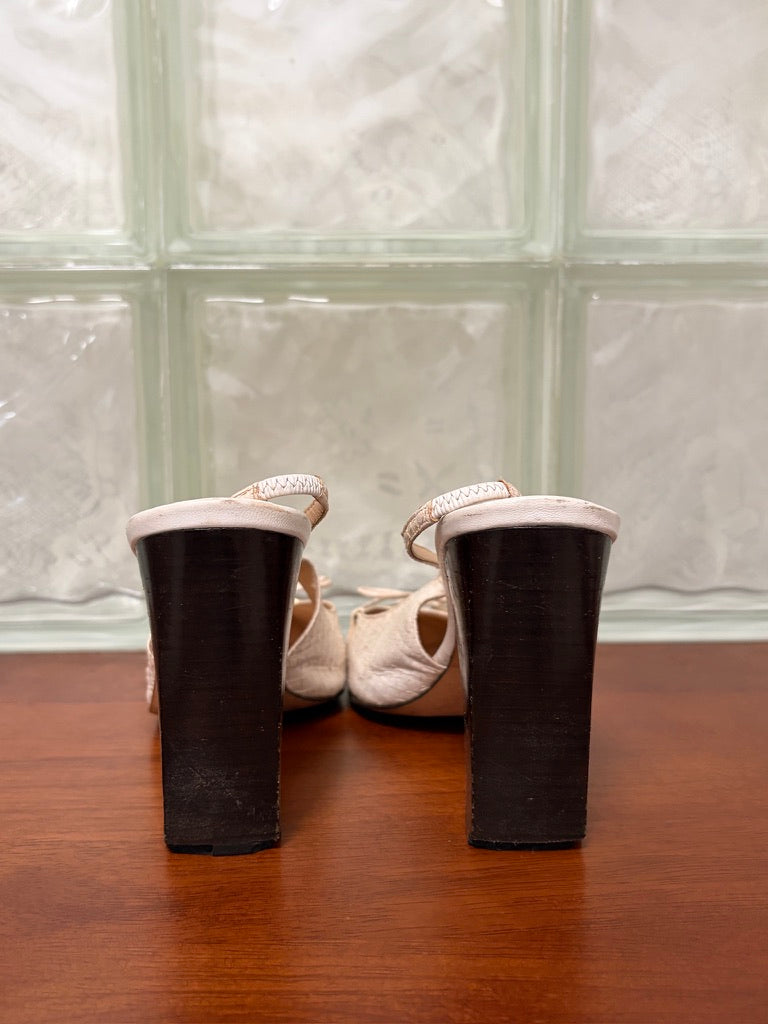 Vintage Kate Spade white ballet inspired slingback heels