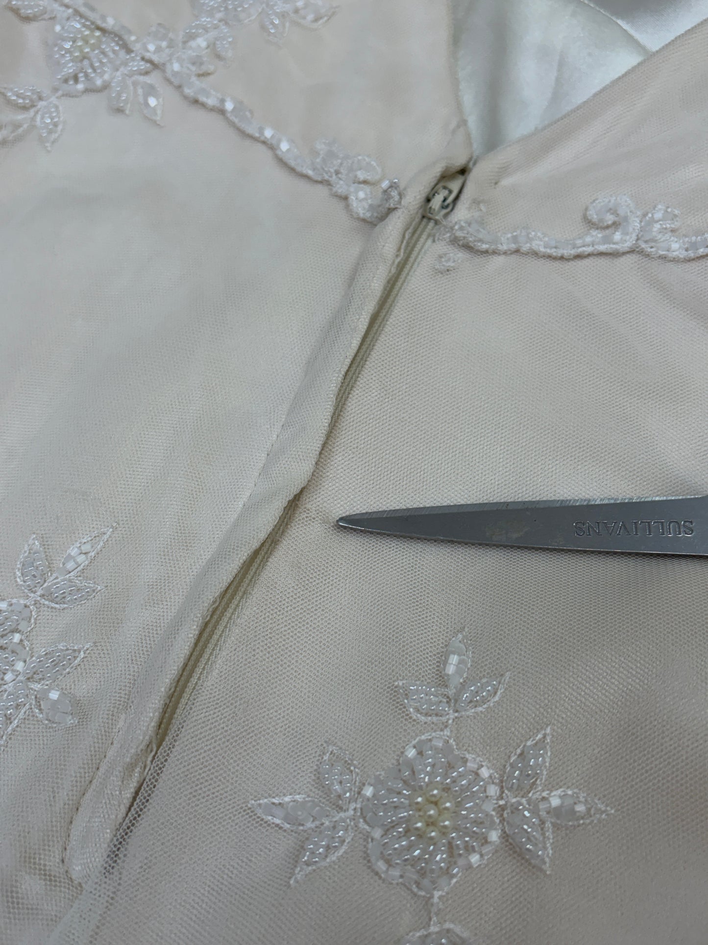 Vintage 00s Wendy Makin backless beaded wedding dress