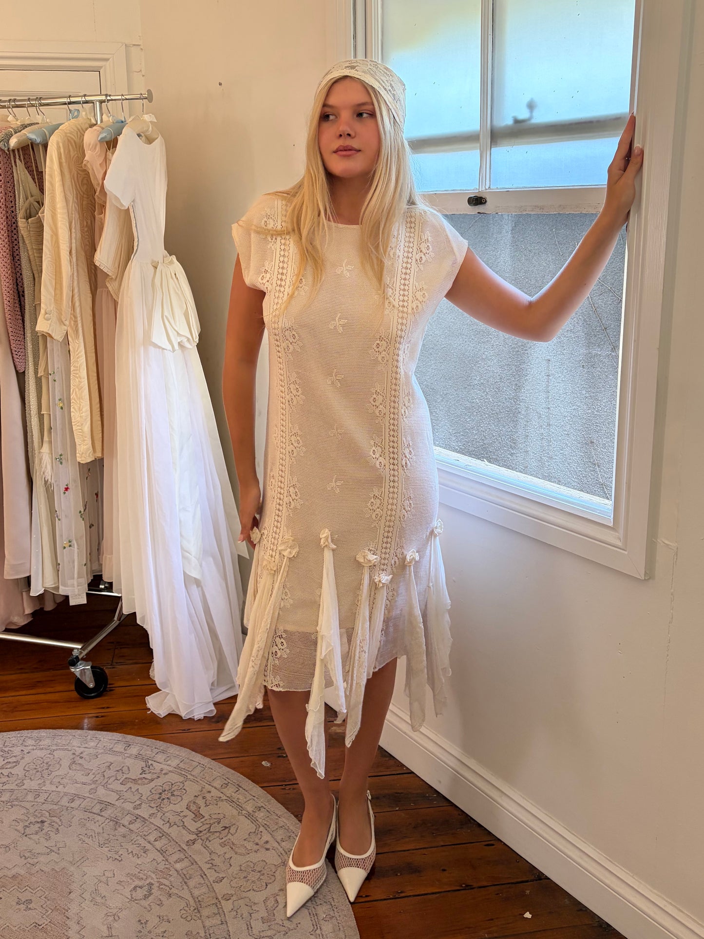 Vintage 80s Mariana Hardwick high neck column dress