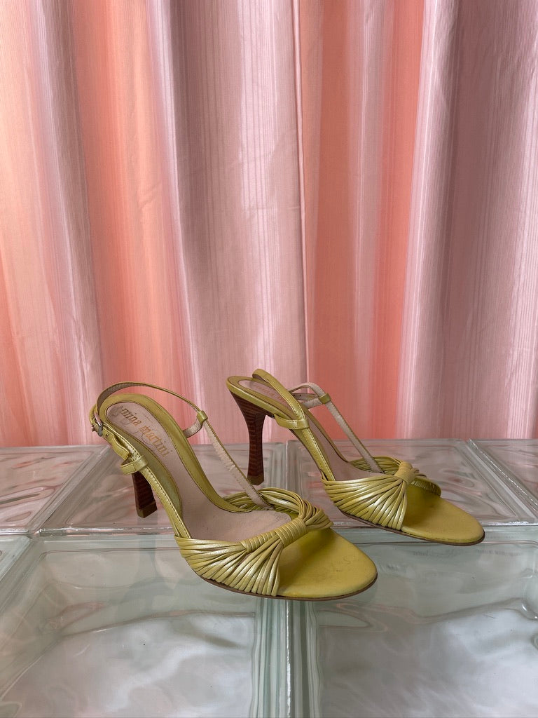 Mina Martini charteuse leather heels size 36.5