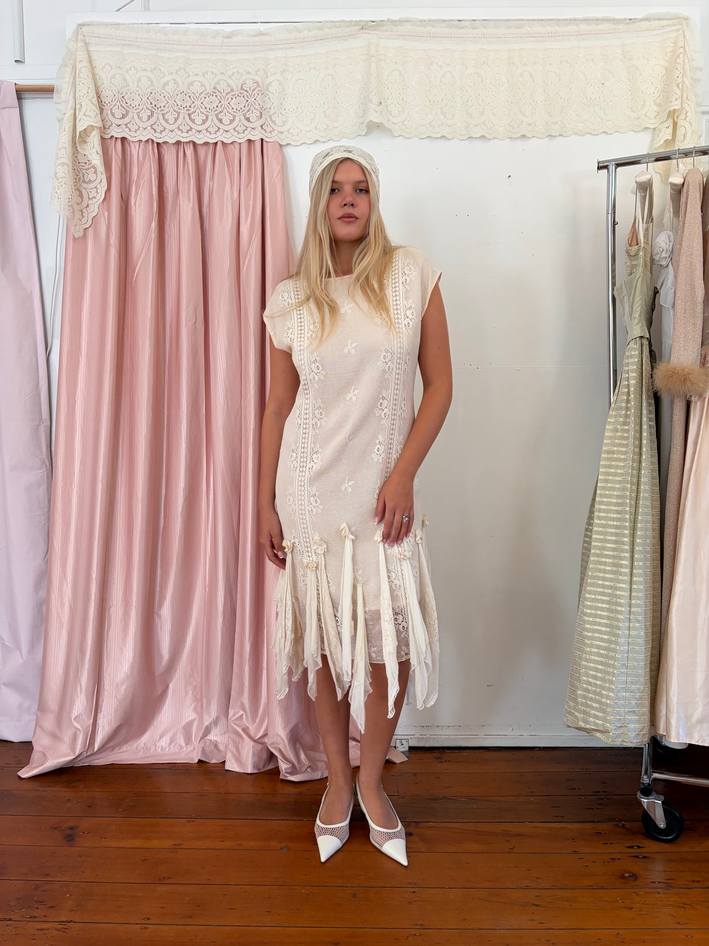 Vintage 80s Mariana Hardwick high neck column dress