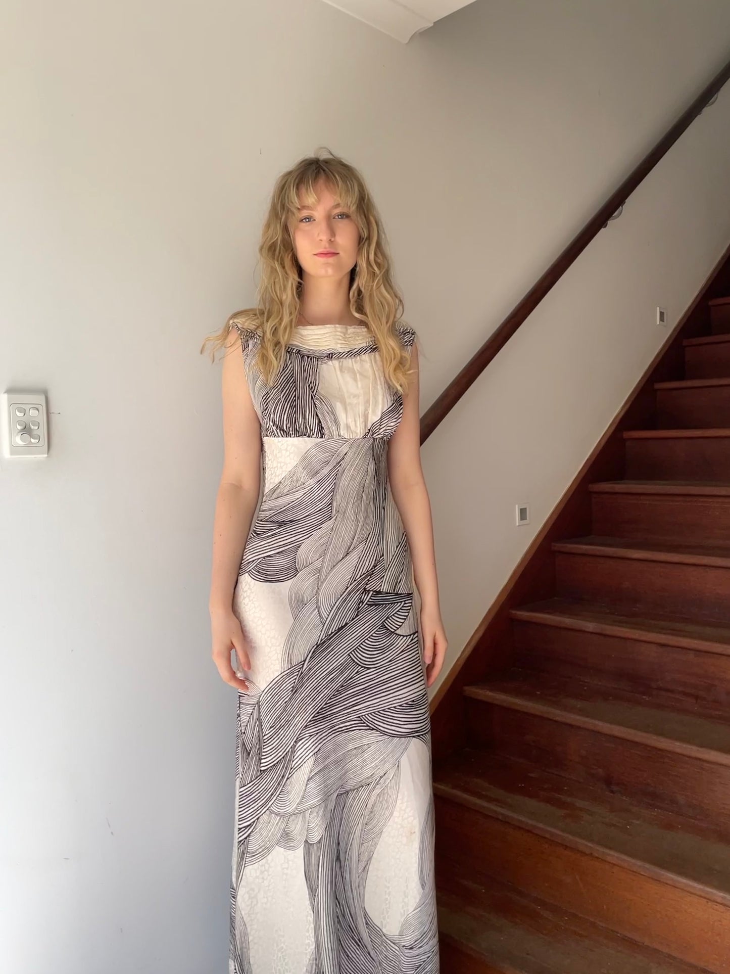 Vintage Y2K Lisa Ho bias cut high neck gown